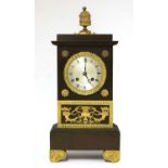 A French bronze table clock,
