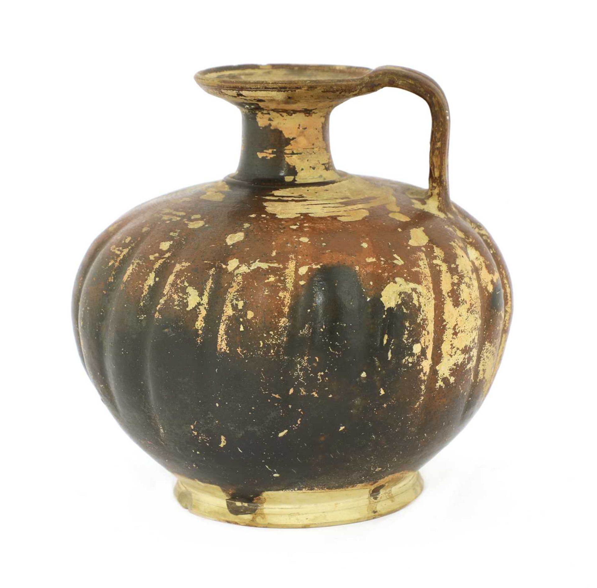 A black glazed terracotta flask, - Image 2 of 3