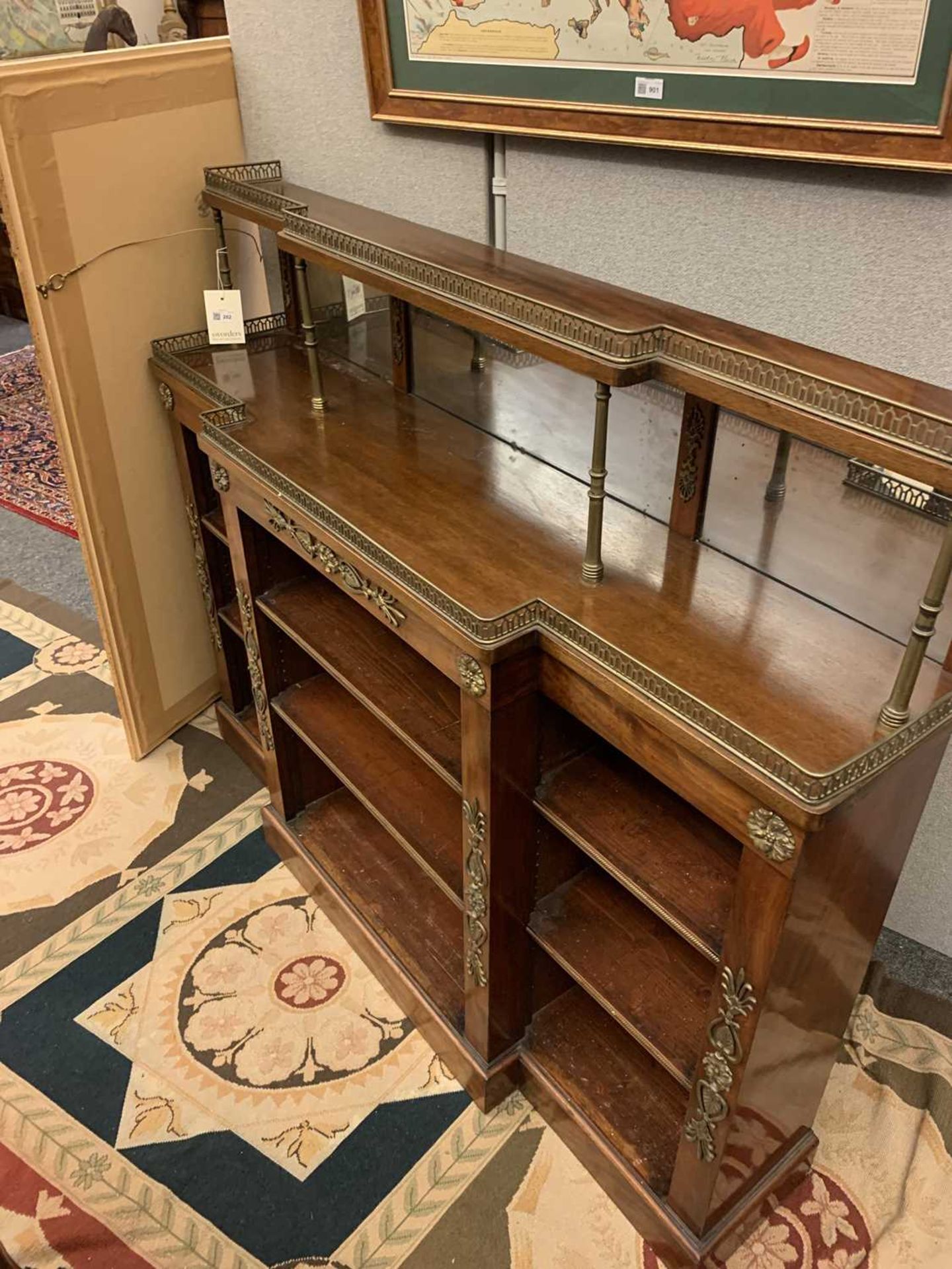 A French Empire mahogany breakfront bookcase, - Image 30 of 41