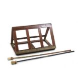 A mahogany and brass adjustable reading stand,