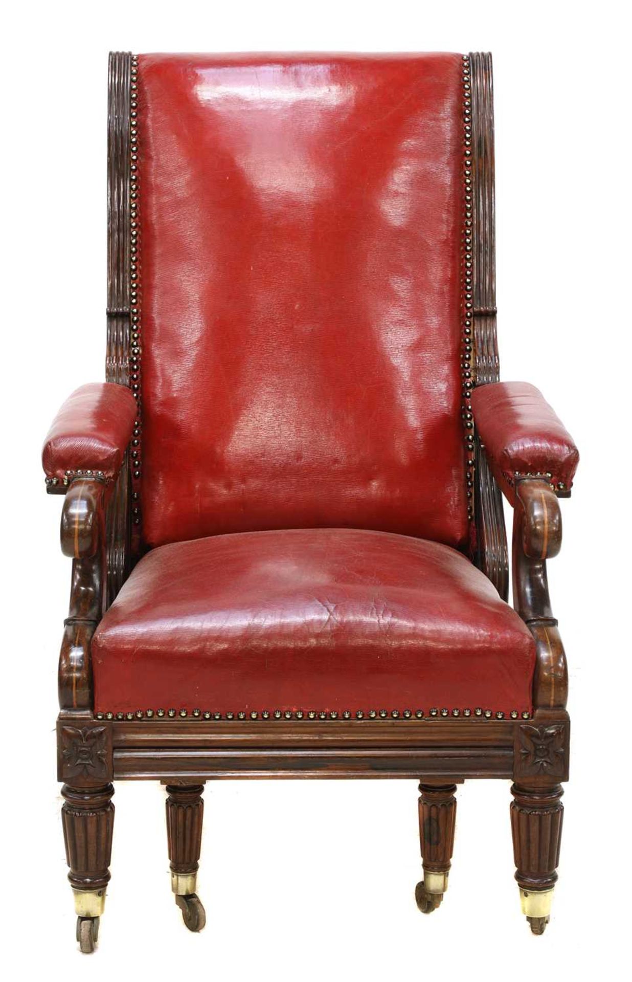 A rosewood reclining library armchair, - Image 6 of 7