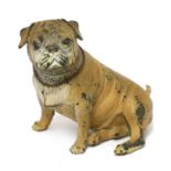 A cold-painted bronze pug,