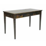 A black lacquered chinoiserie side table,