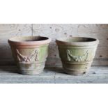 A pair of large Italian Terrace terracotta garden urns,