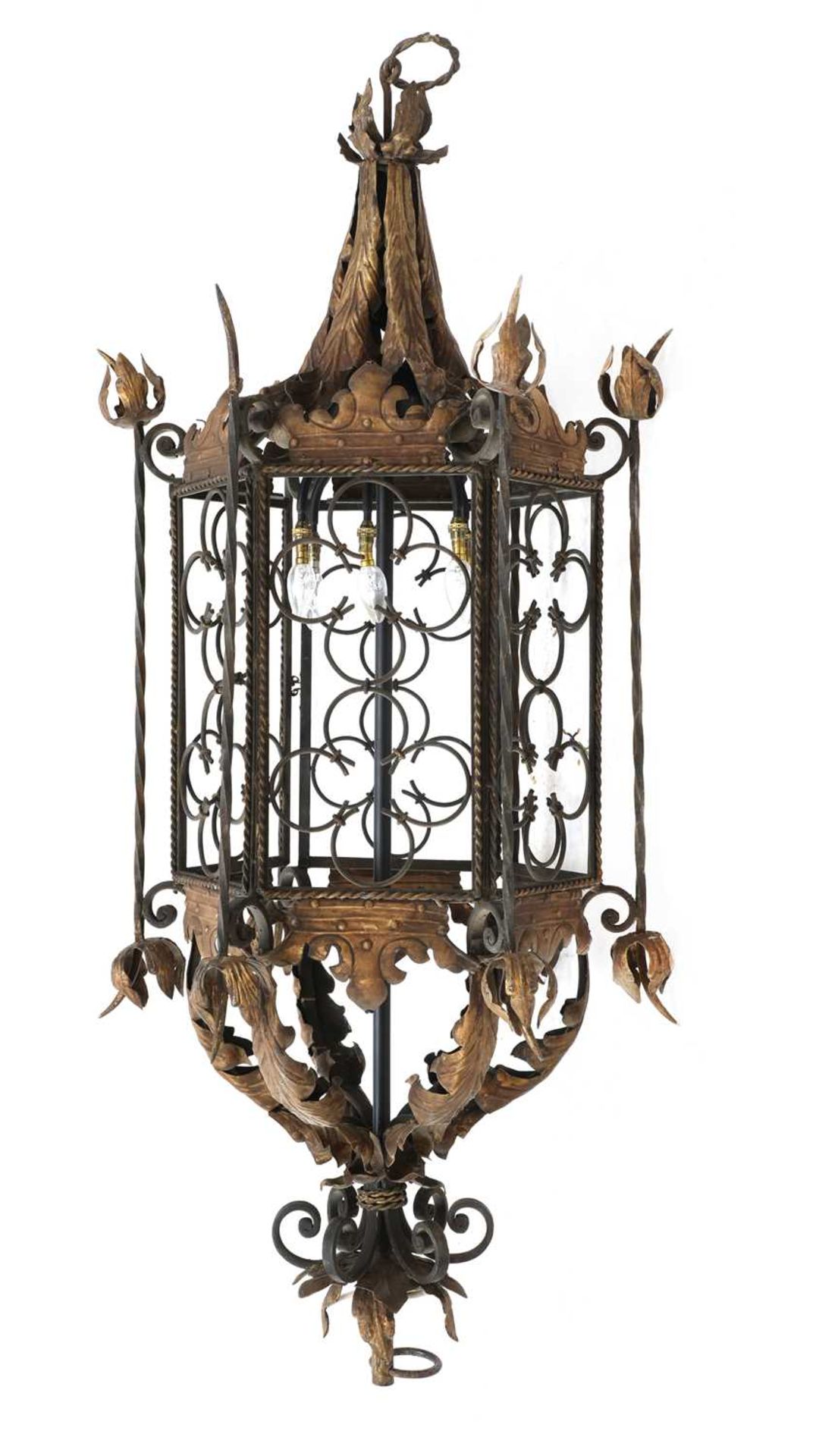 A large Spanish iron lantern,