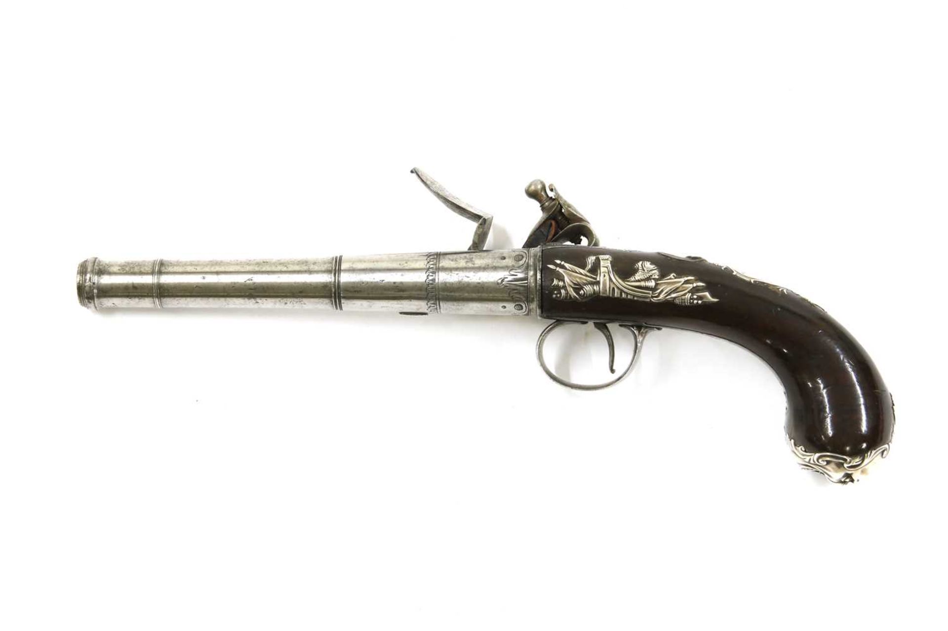 A pair of Queen Anne-style flintlock pistols, - Image 13 of 17