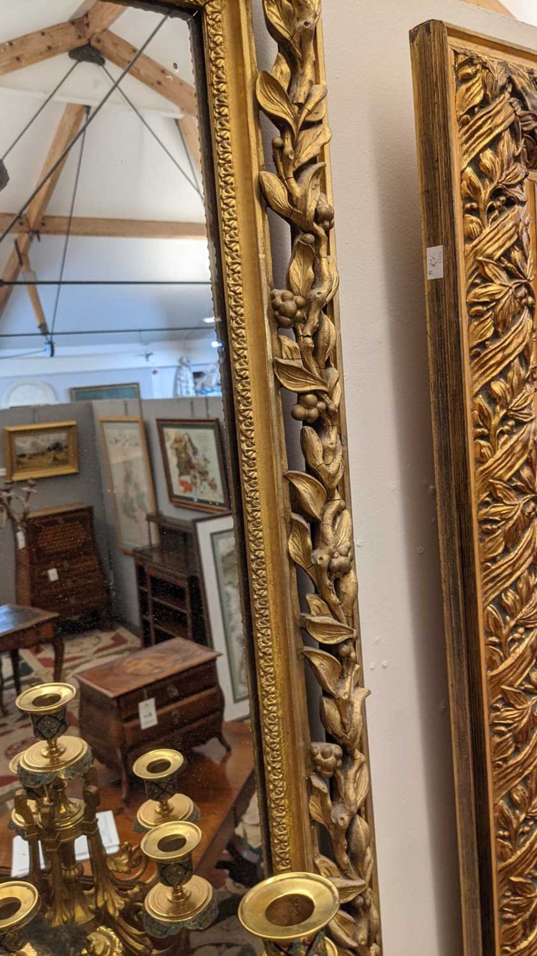 A carved giltwood framed mirror, - Image 8 of 12