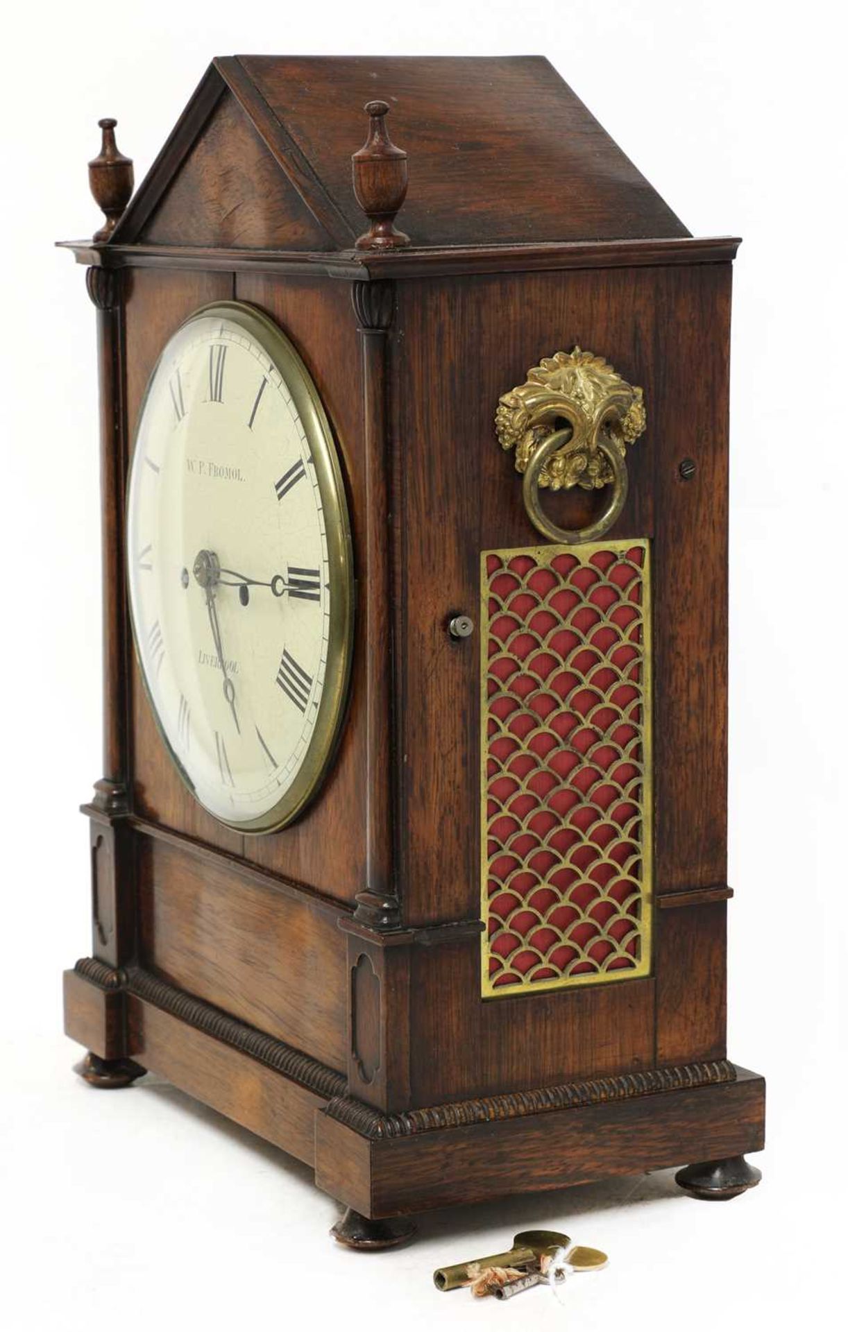 A rosewood cased bracket clock, - Image 2 of 5