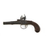 A flintlock cannon barrel pocket pistol by Delaney of London,