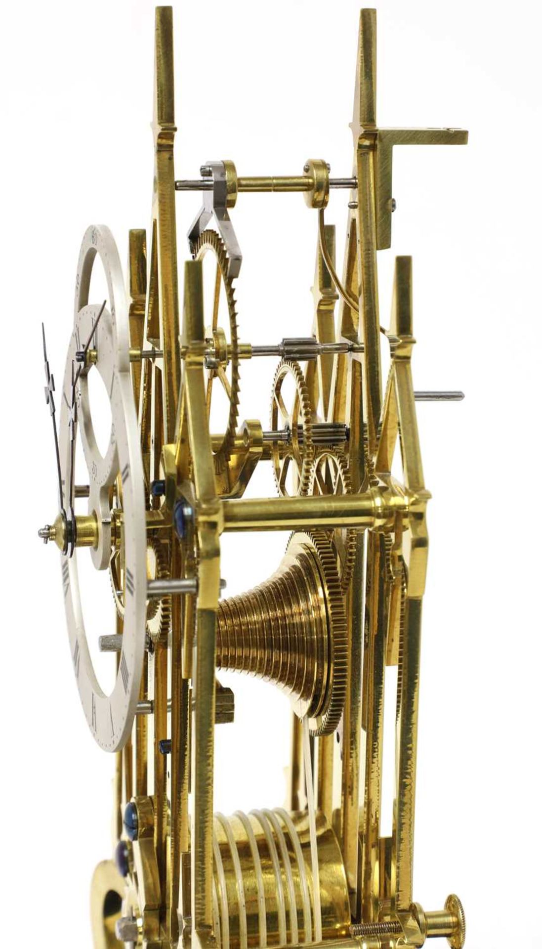 A Victorian brass single fusee skeleton clock - Bild 5 aus 5