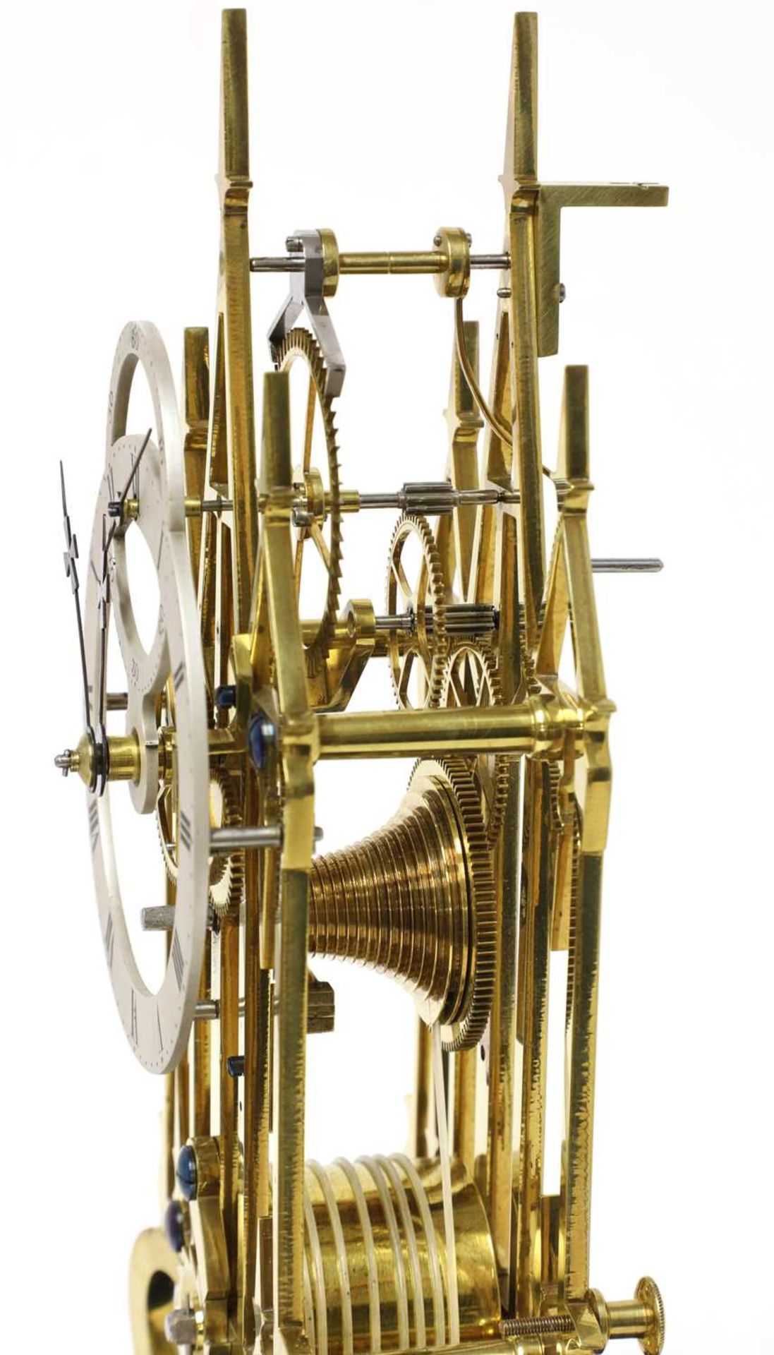 A Victorian brass single fusee skeleton clock - Image 5 of 5