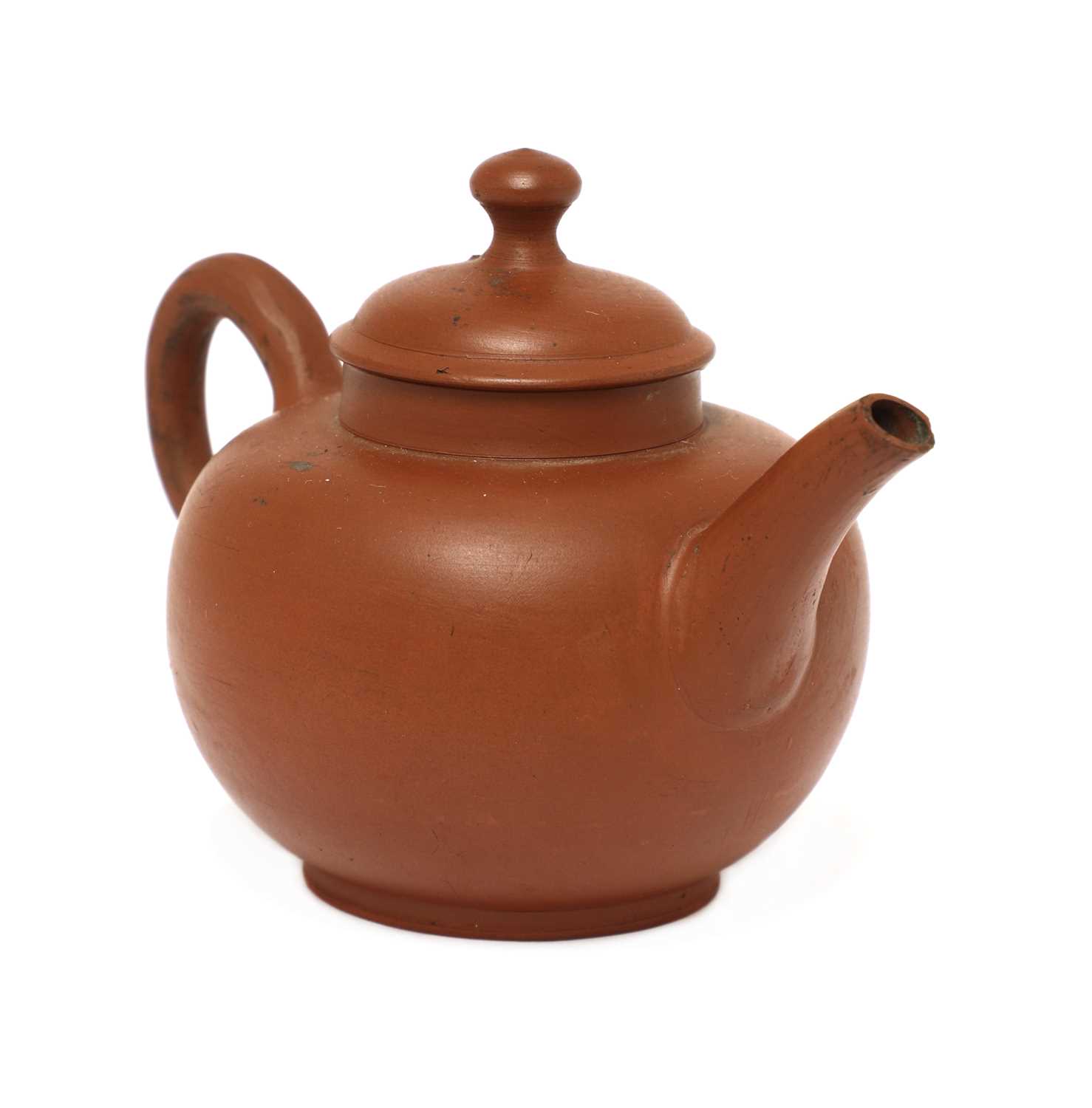 An unusual Staffordshire redware miniature globular teapot and cover, - Image 2 of 4