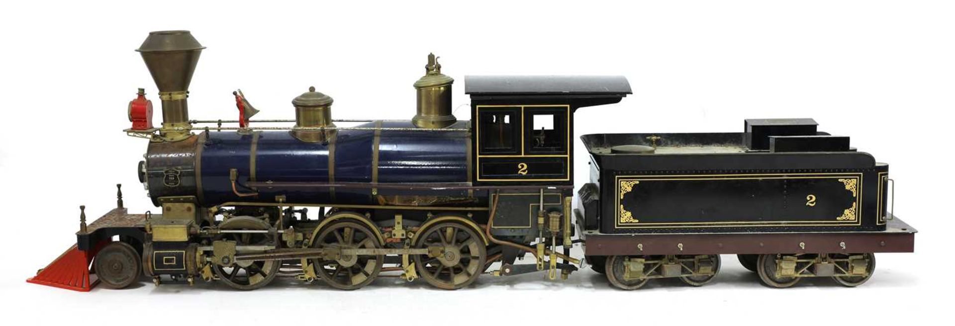 A 3½in gauge O S Porter 2-6-0 live steam coal fired Mogul locomotive and tender,