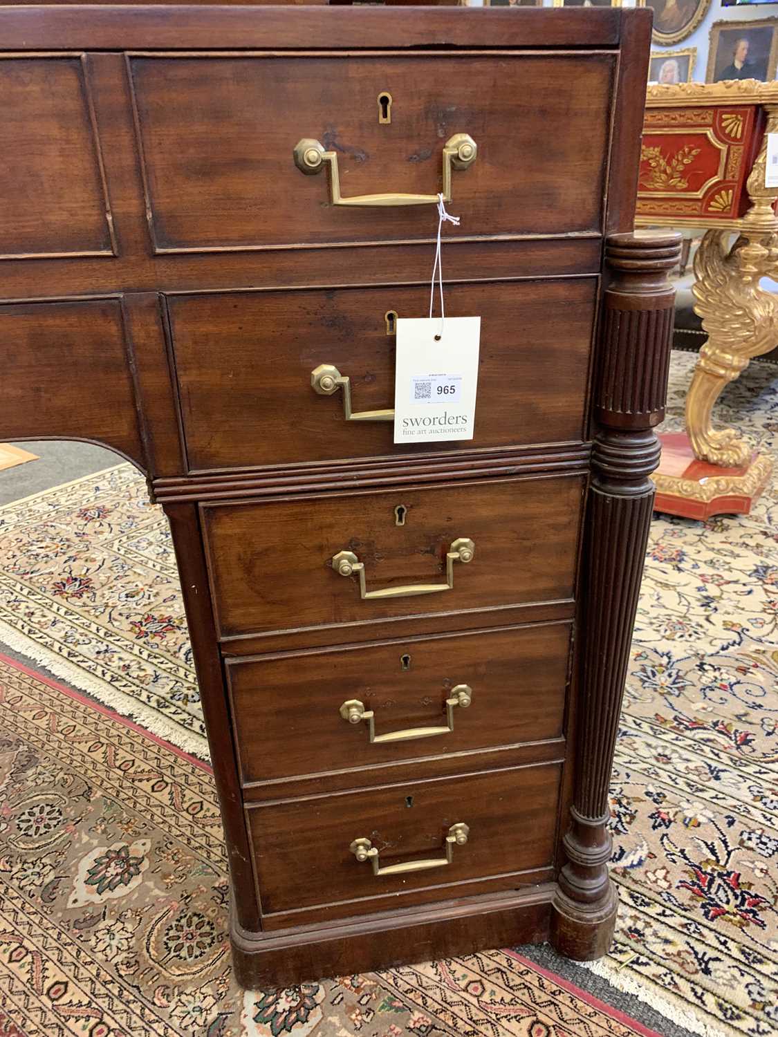 A George III mahogany architect's desk/secretaire, - Image 16 of 30