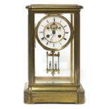 A four-glass mantel clock,