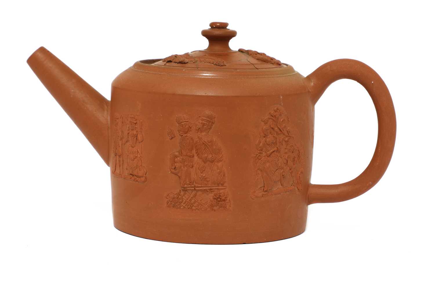 A Staffordshire redware small cylindrical teapot and cover, - Image 3 of 4