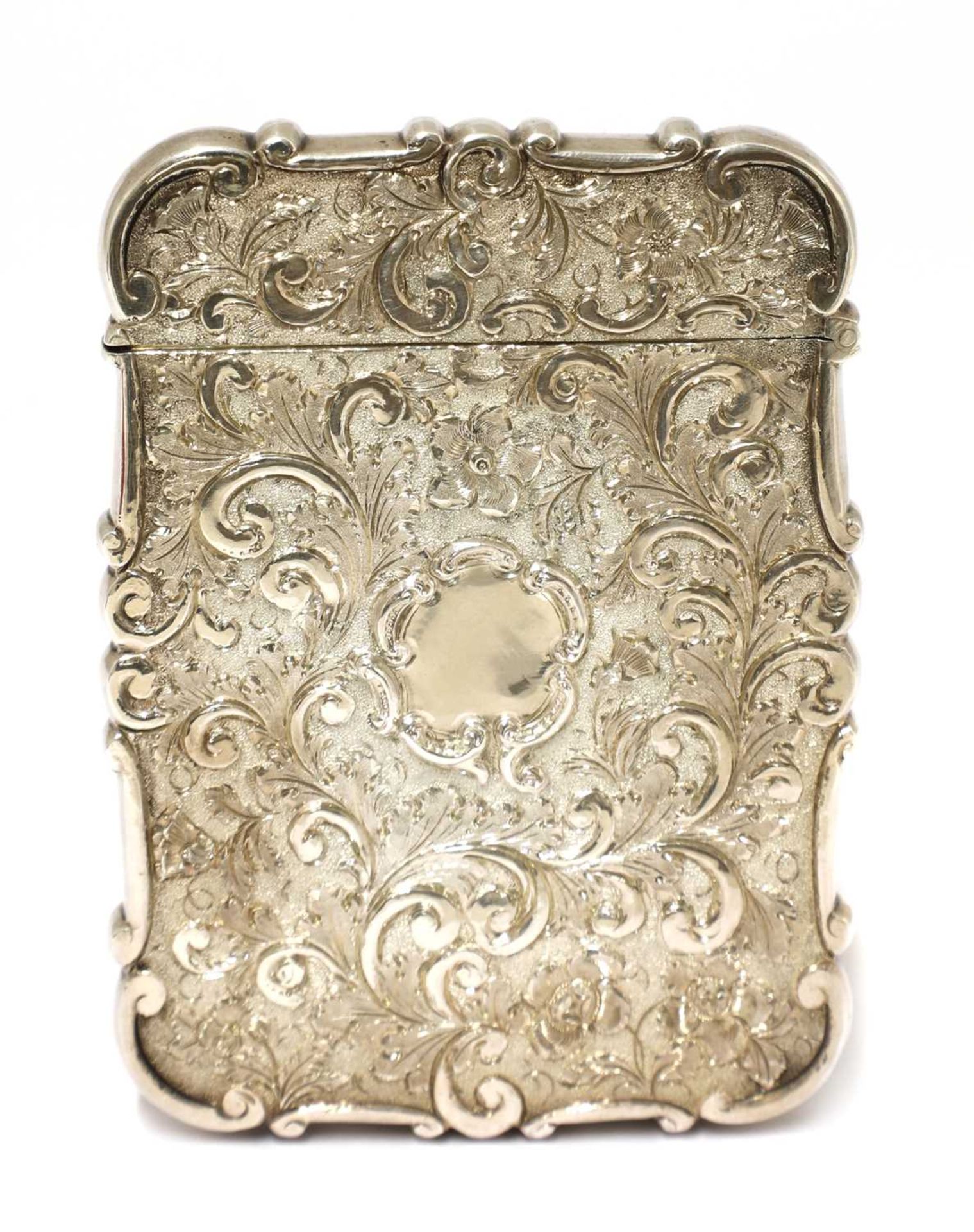 A Victorian silver castle-topped card case, - Image 4 of 6