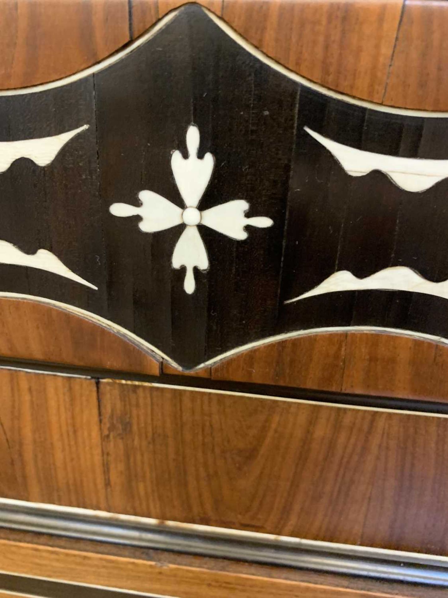 An Anglo-Indian padouk, ebony and ivory inlaid bureau cabinet, - Image 18 of 21