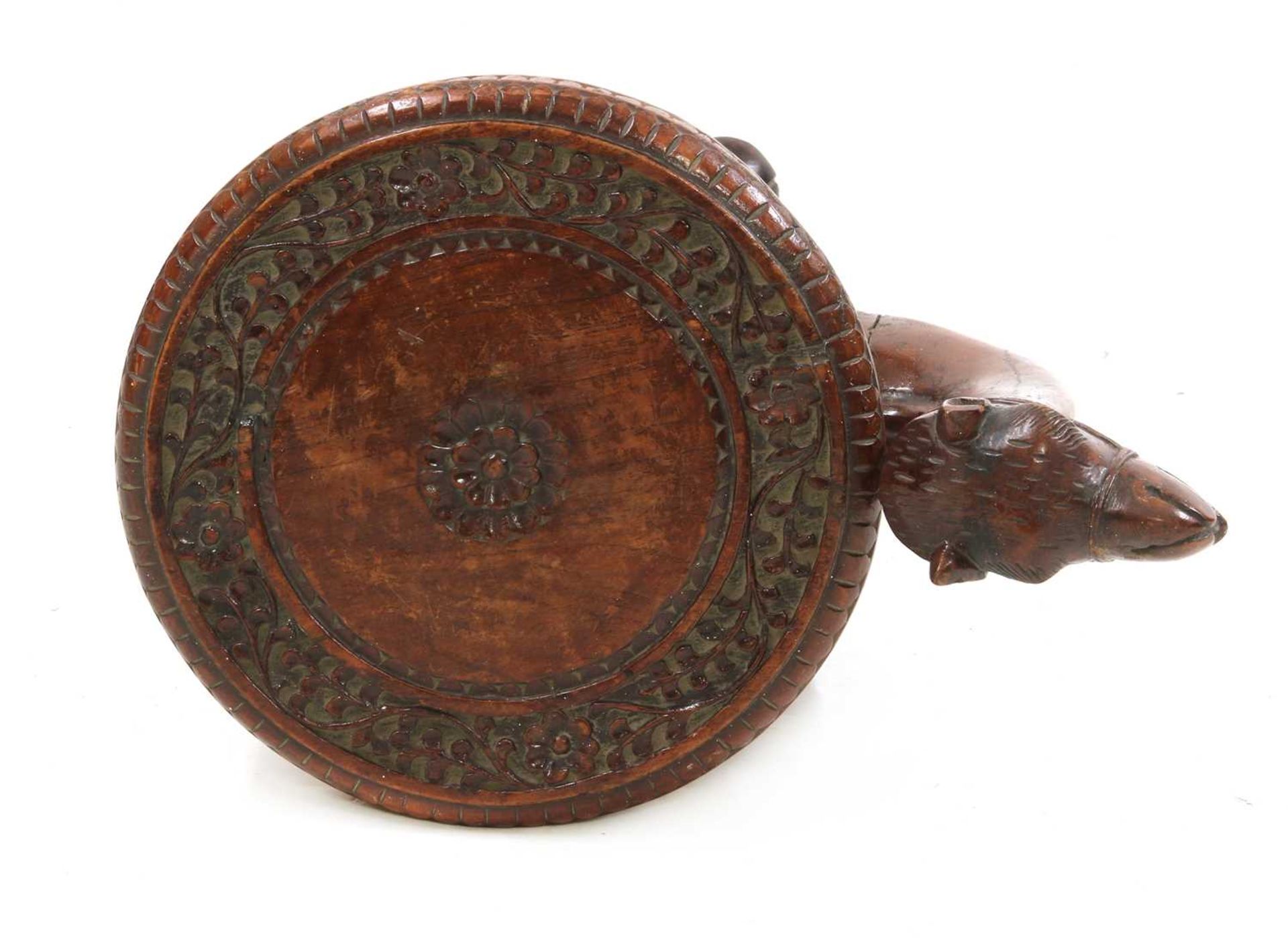 An Indian carved teak occasional table, - Image 4 of 4