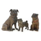 A German terracotta figure of a seated pug,