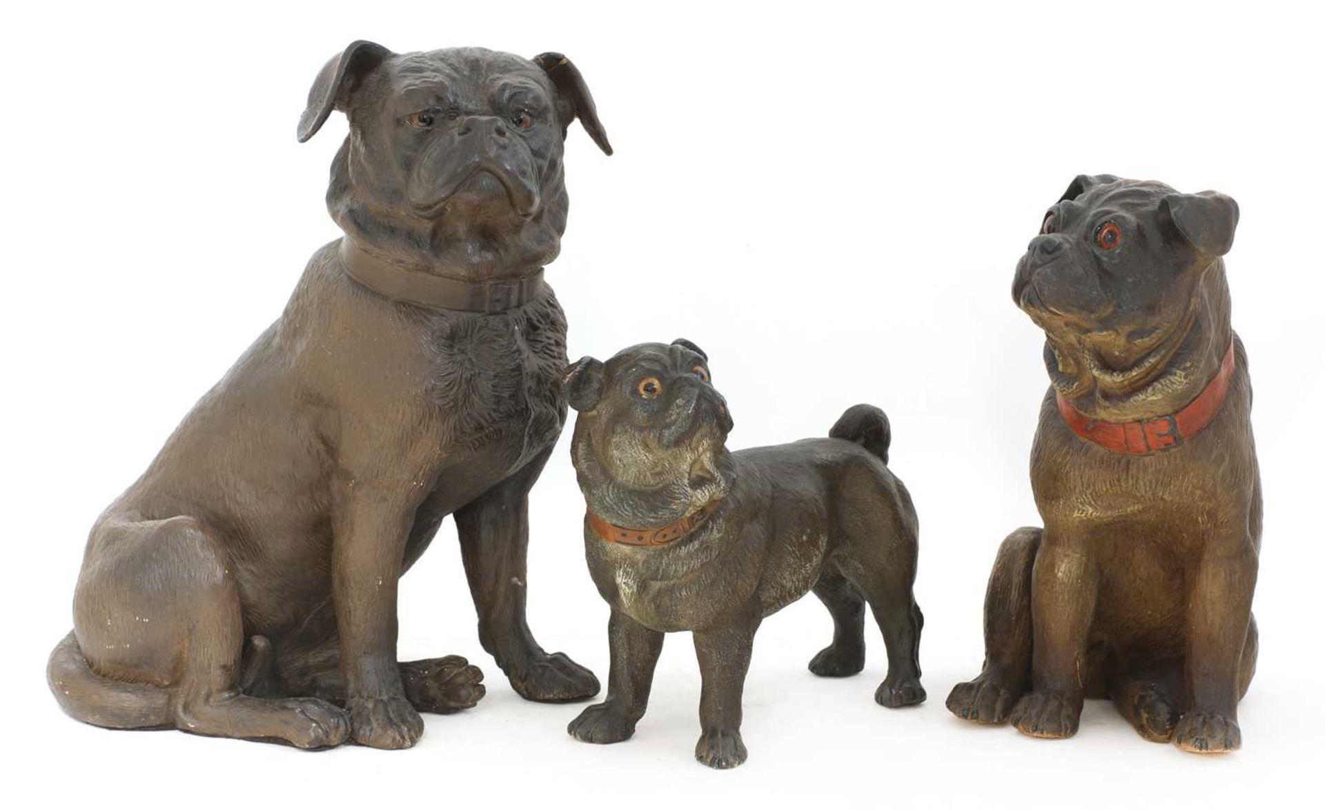 A German terracotta figure of a seated pug,