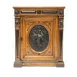 A Victorian oak and ebonised dining room pedestal,