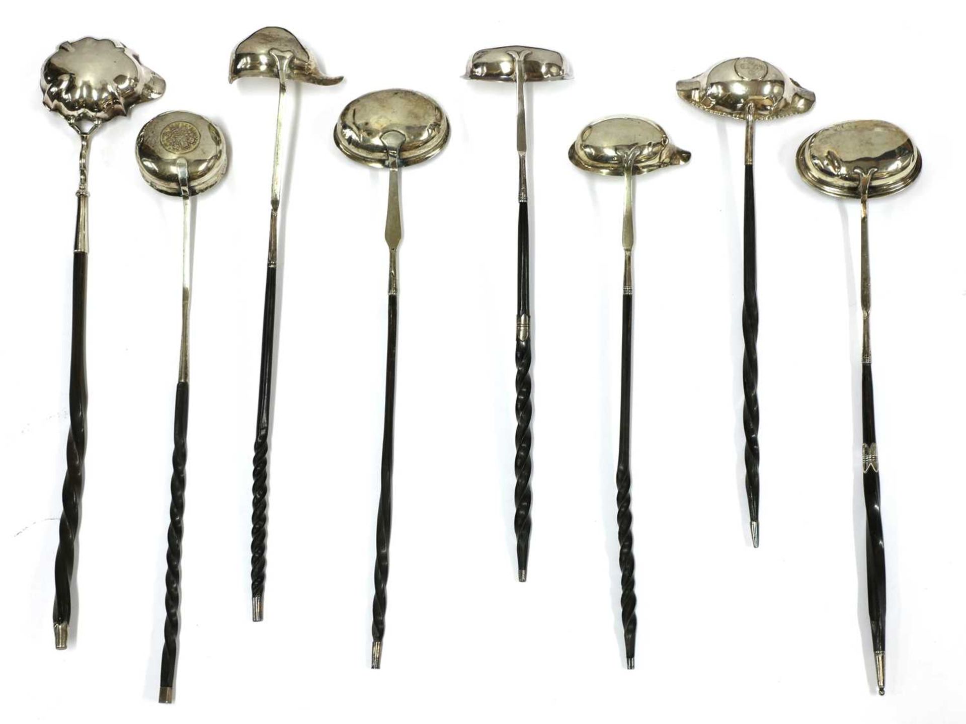 A collection of eight silver toddy ladles, - Image 2 of 2