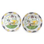 A pair of Dutch delft chargers,