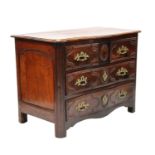 A French provincial walnut commode,
