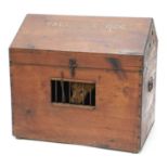 A painted pine dog box inscribed 'Valuable Dog',