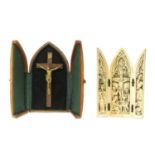 A carved ivory triptych,