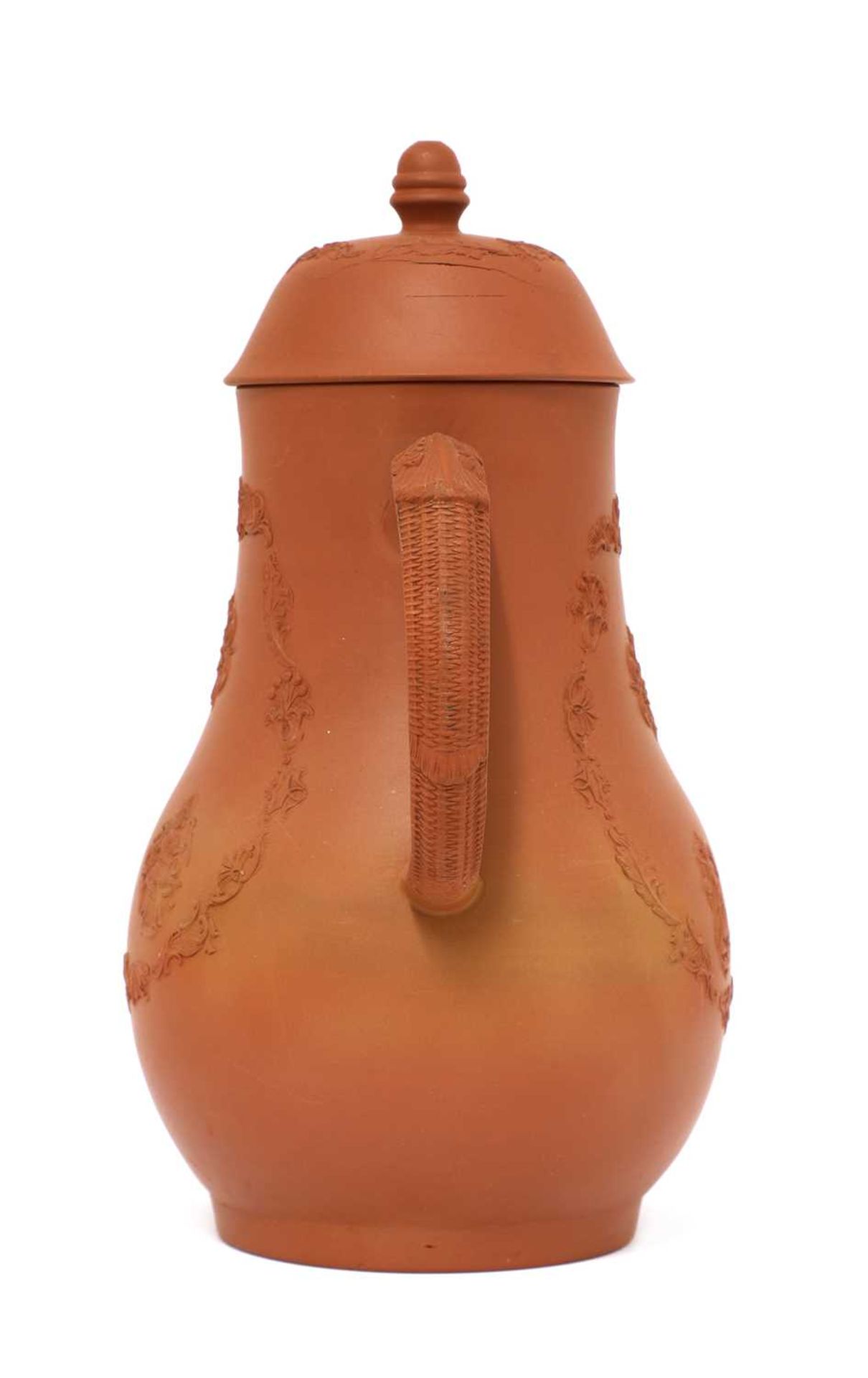 A Staffordshire redware large baluster-shaped coffee pot and domed cover, - Image 3 of 4