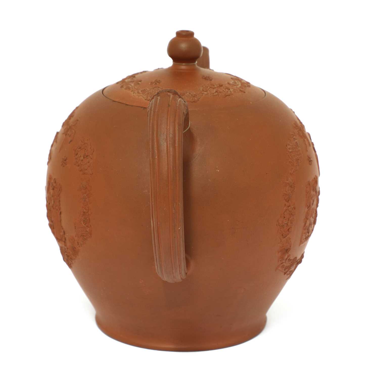 A Staffordshire redware globular teapot and cover, - Image 2 of 4