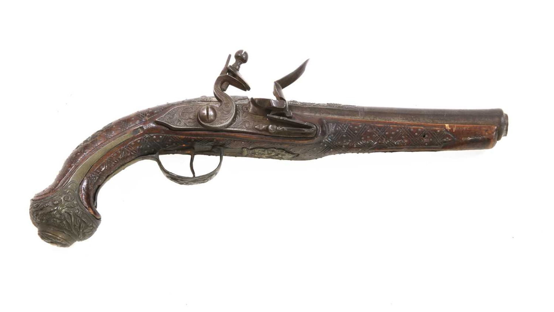 A French Colonial flintlock holster pistol,