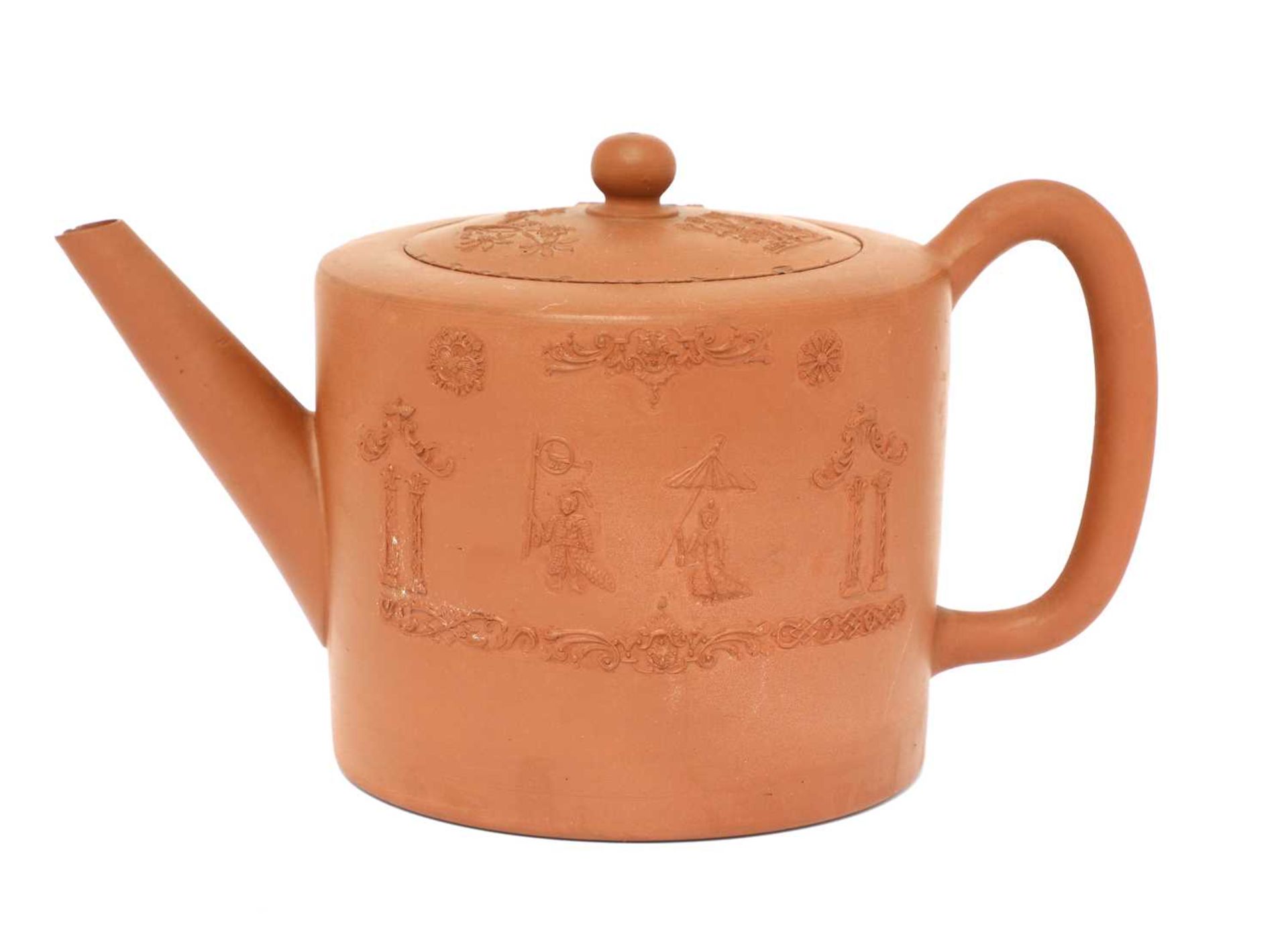 A Staffordshire redware cylindrical teapot and cover, - Image 2 of 4