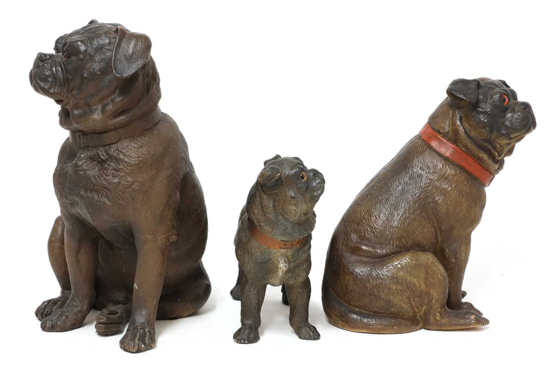 A German terracotta figure of a seated pug, - Image 2 of 4