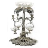 A Victorian silver-plated centrepiece,