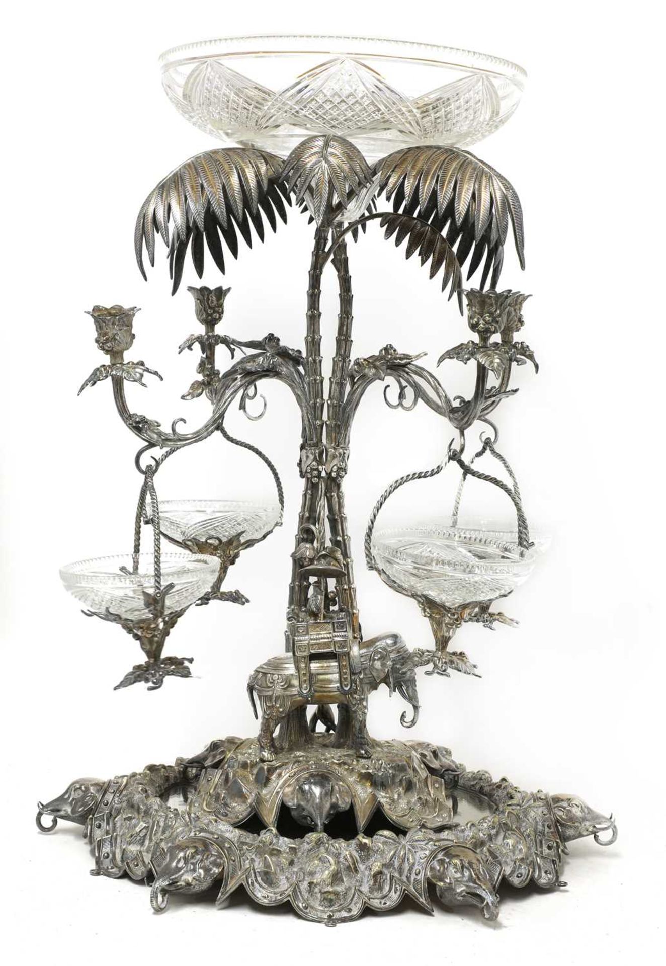 A Victorian silver-plated centrepiece,