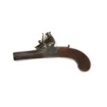 A flintlock cannon barrel pocket pistol,