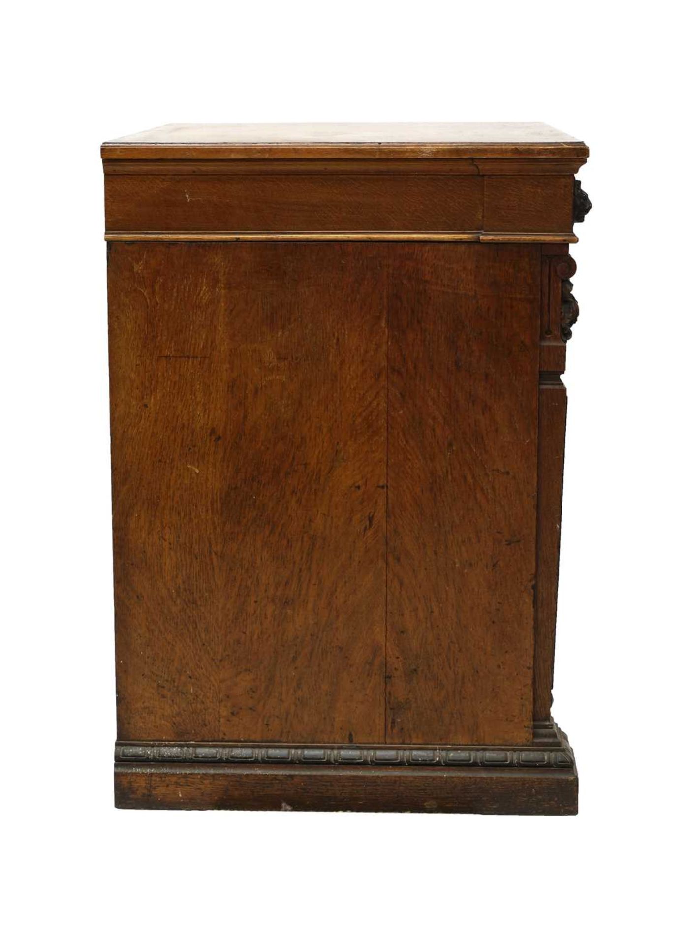 A Victorian oak and ebonised dining room pedestal, - Image 3 of 6