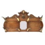 A French carved oak coat rack,