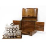 A Victorian burr walnut tabletop drinks cabinet,