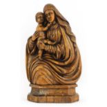 A French carved fruitwood Madonna and Child,