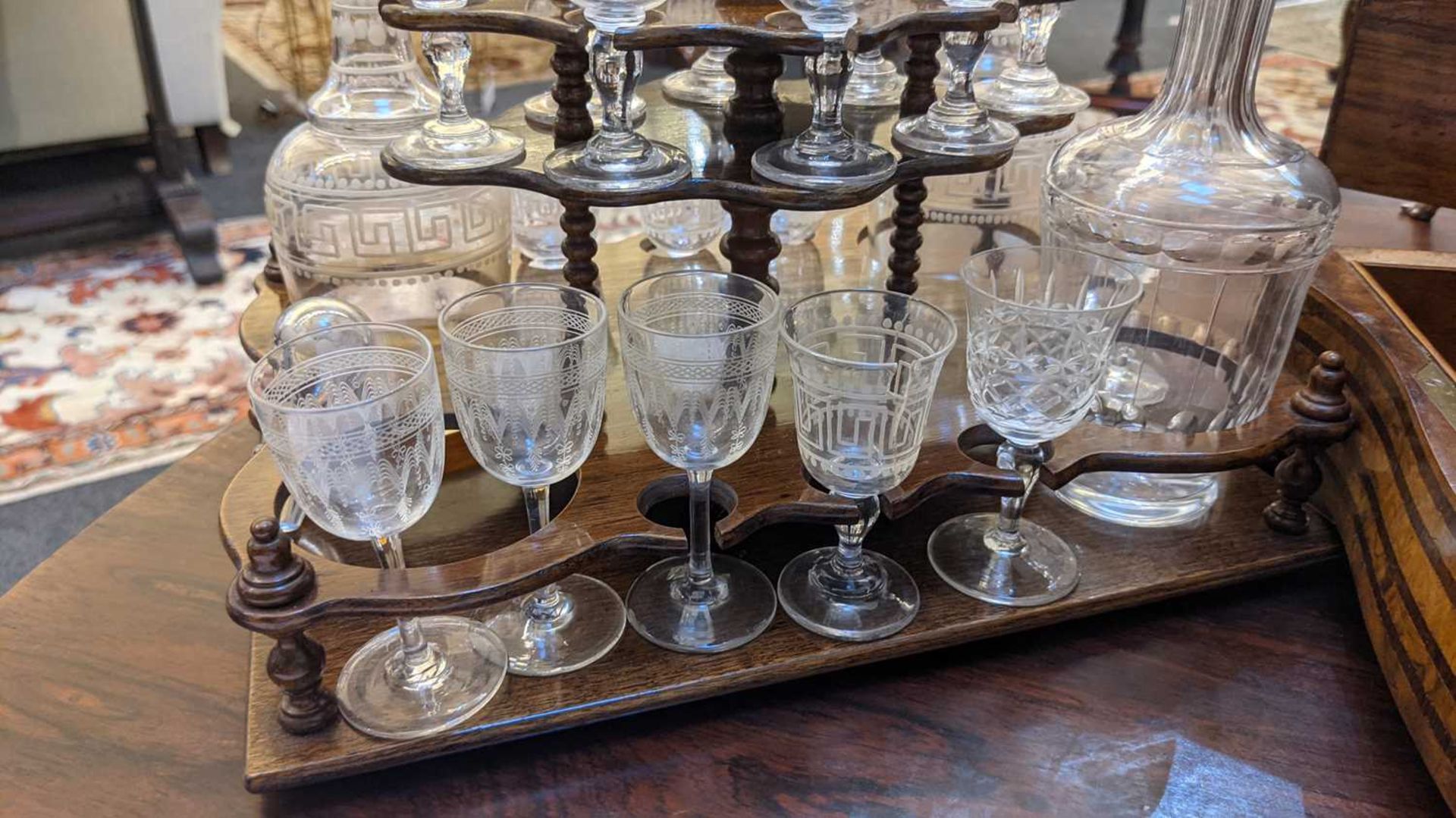 A Victorian burr walnut tabletop drinks cabinet, - Image 8 of 9