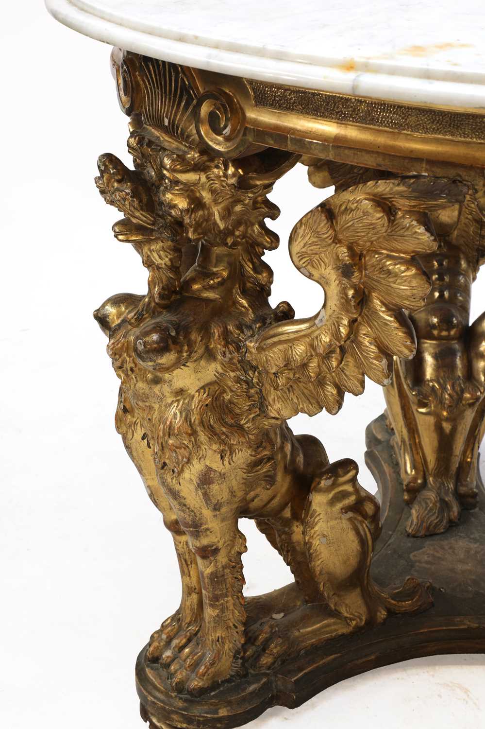 An Irish carved and giltwood centre table in the manner of Del Vecchio, Dublin, - Image 3 of 9