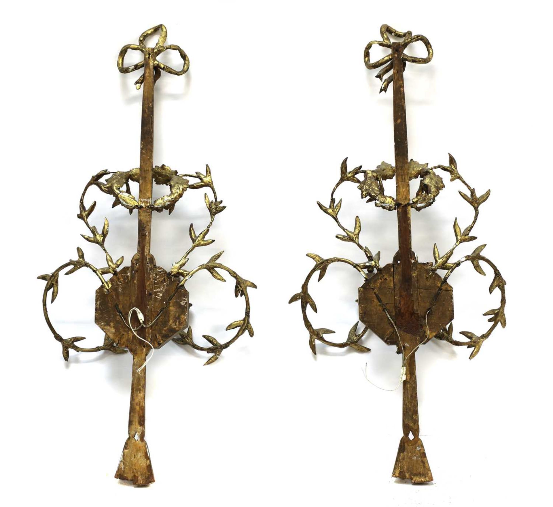 A pair of giltwood and gesso girandole wall lights, - Image 2 of 6