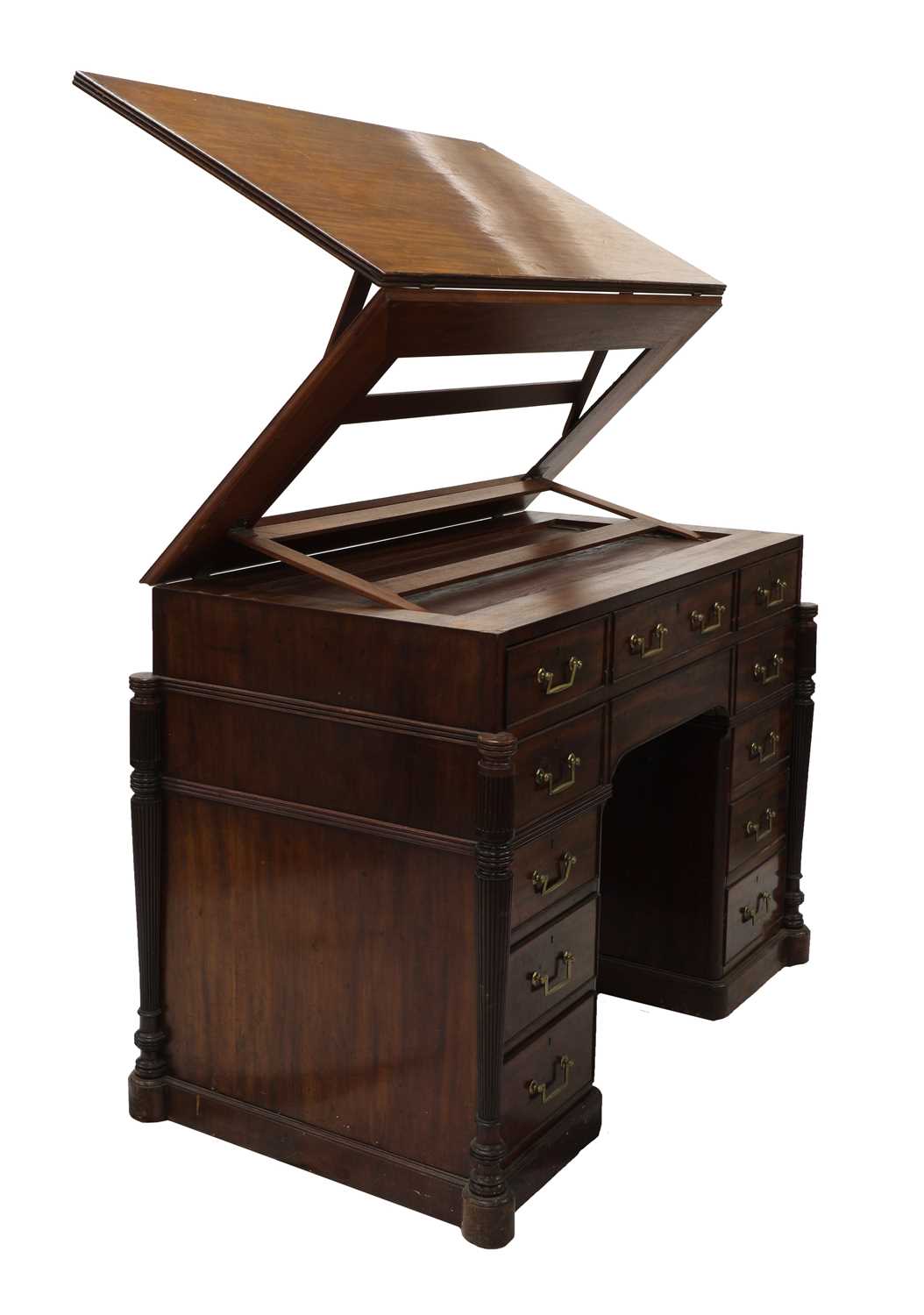 A George III mahogany architect's desk/secretaire, - Image 7 of 30