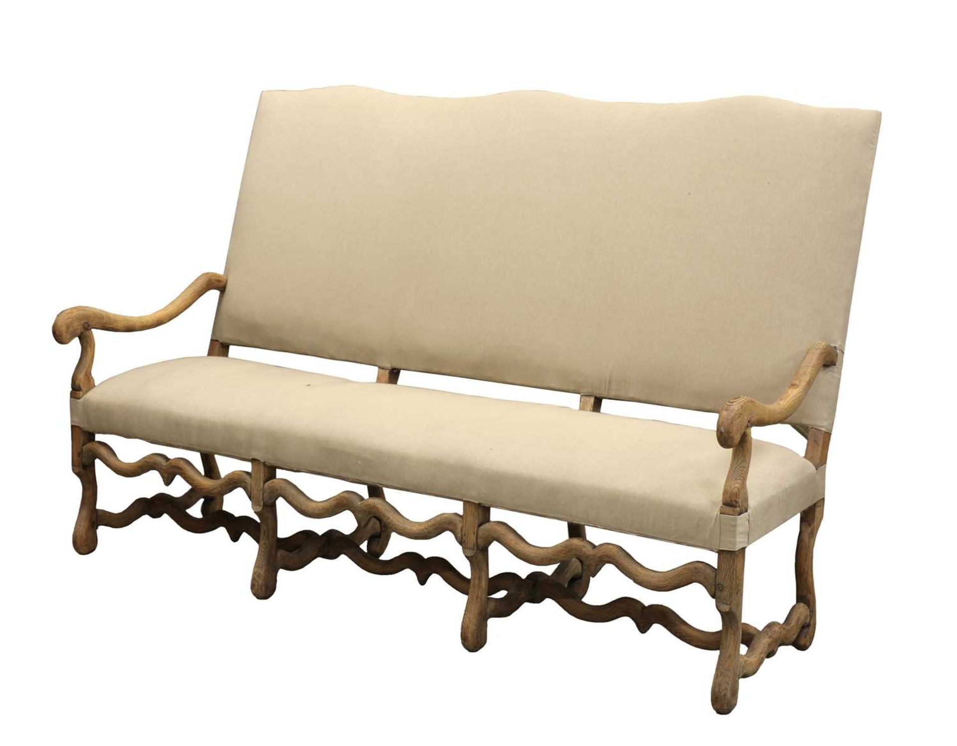 A French bleached oak three-seater sofa, - Image 6 of 6