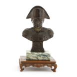 A bronze bust of Napoleon,