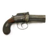 A 6-shot percussion pepperbox revolver by M & J Pattison,